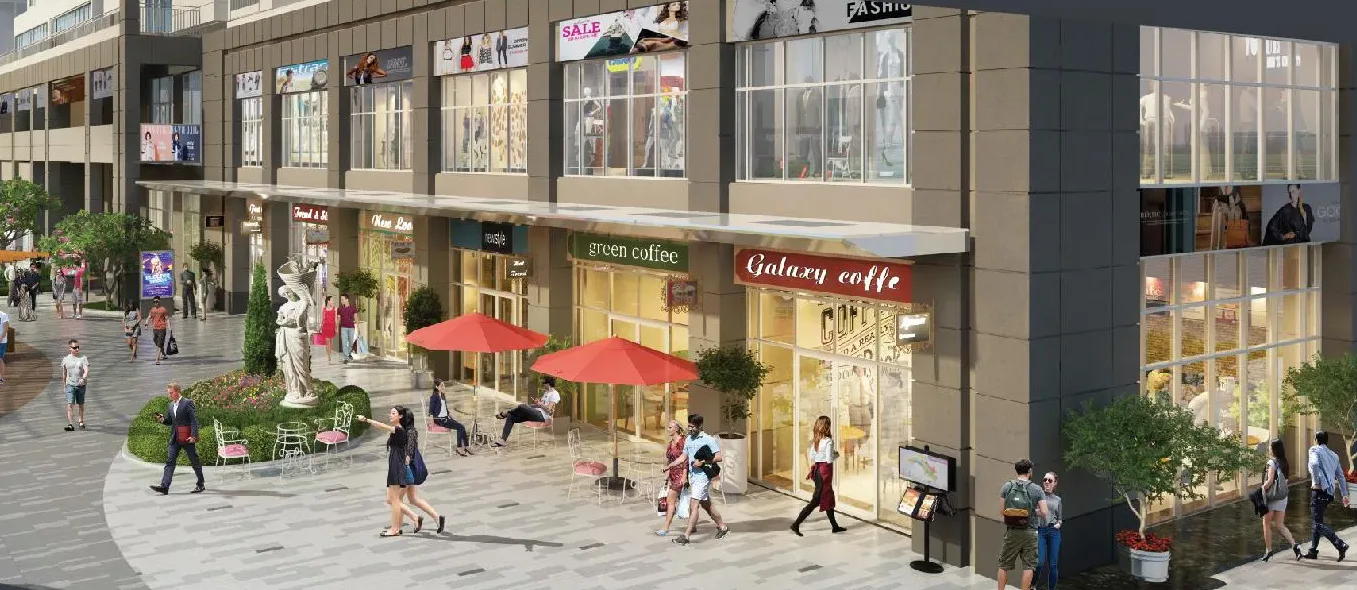 Phối cảnh dãy shophouse nhìn ra công viên