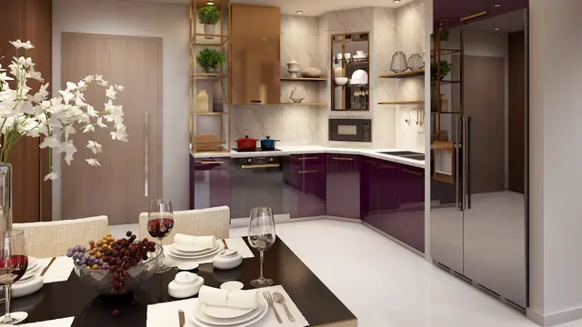 Phối cảnh bếp và bàn ăn